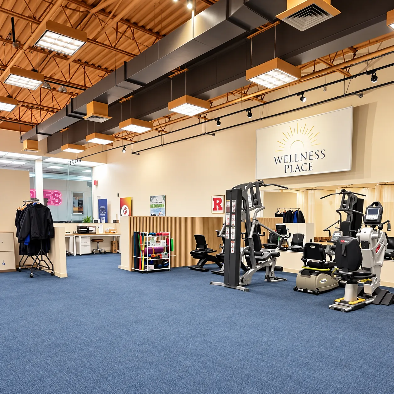 El interior de la clínica Hudson Mall, Jersey City: la sala de tratamiento, con el equipo dispuesto y espacio para moverse.
